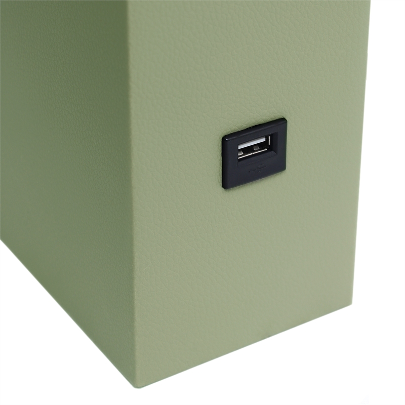 All the Rages Lexington Engineered Wood Table Lamp with USB Port in Green