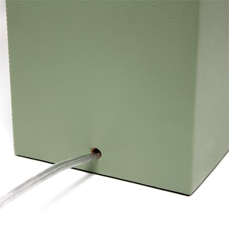 All the Rages Lexington Engineered Wood Table Lamp with USB Port in Green