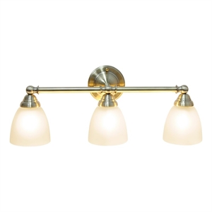 All the Rages Essentix 3-Light Metal & Glass Vanity Fixture in Antique Brass