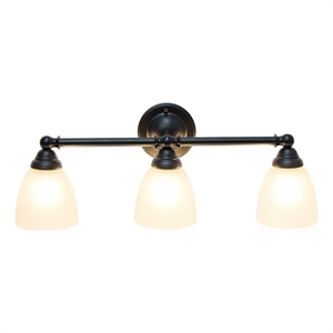 All the Rages Essentix 3-Light Metal & Glass Vanity Fixture in Black