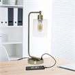 Simple Designs Industrial Iron Lantern Desk Lamp with USB - Antique Brass
