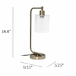 Simple Designs Industrial Iron Lantern Desk Lamp with USB - Antique Brass