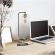 Simple Designs Industrial Iron Lantern Desk Lamp with USB - Antique Brass