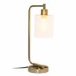 Simple Designs Industrial Iron Lantern Desk Lamp with USB - Antique Brass