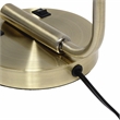 Simple Designs Industrial Iron Lantern Desk Lamp with USB - Antique Brass