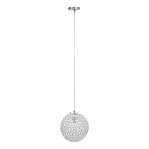 12&quot Chrome Glamorous Crystal Sphere Pendant Light for Living Room