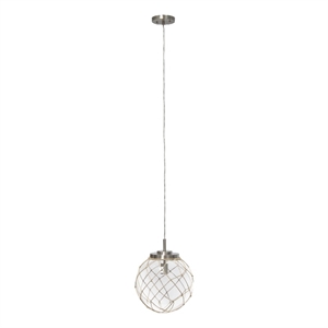 12&quot Clear Beachy Nautical Netted Glass Sphere Pendant Light