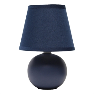 8.66&quot Blue Compact Ceramic Globe Table Lamp Stylish Shade LED Bulb Included