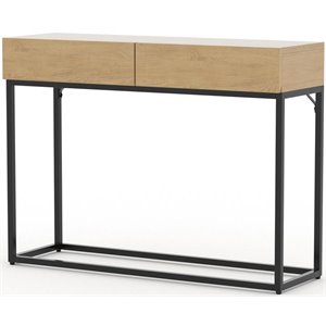 rst brands emery powder-coated iron 2-drawer console table in natural