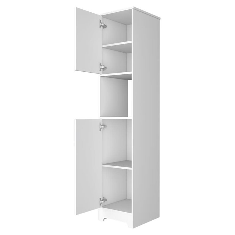 RST Brands Pinion MDF Linen Cabinet in White Veneer