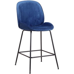 rst brands kinyon velvet bar stools in blue (set of 2)