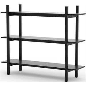 rst brands emery 3-tier wood bookcase in black