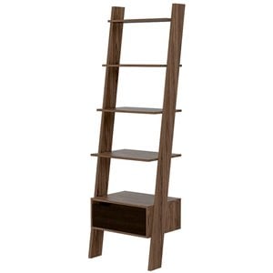 rst brands aster leaning wood bookcase in rich oak