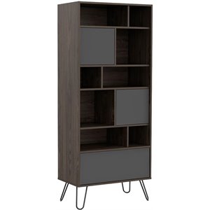 rst brands aster wood bookcase in deep brown