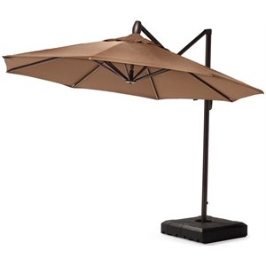 rst brands modular outdoor 10' round umbrella - moroccan chestnut