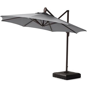 rst brands modular outdoor 10' round umbrella - charcoal gray