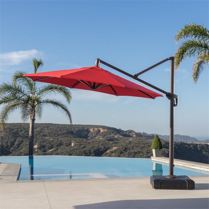RST Brands Modular Outdoor 10' Round Umbrella - Sunset Red