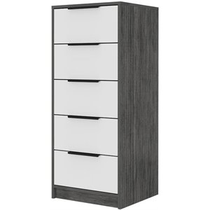 rst brands lindon mdf 5-drawer two tone dresser in oak and white veneer