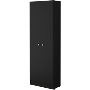 RST Brands Lindon MDF Veneer Pantry Storage Cabinet in Black