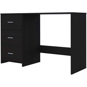 rst brands holbrook mdf 3-drawer desk in black veneer