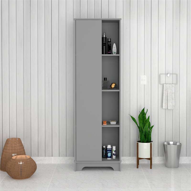 RST Brands Tridell Contemporary MDF Veneer Bathroom Cabinet in Gray