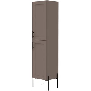 rst brands svedin contemporary mdf veneer tall bathroom cabinet in taupe brown