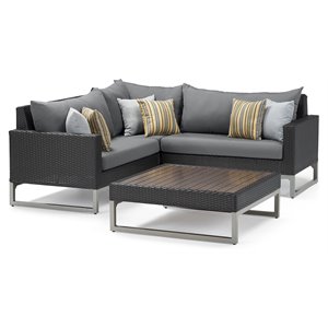 rst brands milo 4-piece aluminum outdoor sectional in charcoal gray