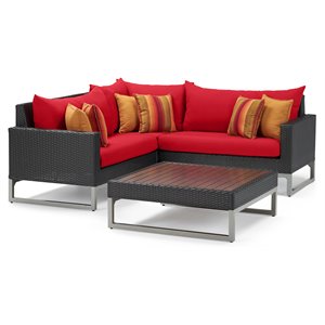 rst brands milo 4-piece aluminum outdoor sectional in sunset red