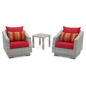 rst brands cannes 3-piece wicker club chairs and side table set in sunset red