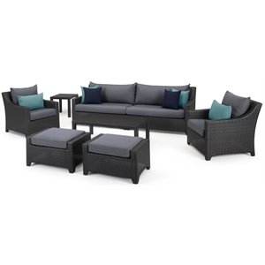 rst brands deco 8-piece wicker/rattan outdoor sofa and club chair set in gray