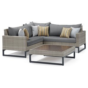 rst brands milo 4-piece aluminum outdoor sectional set in charcoal gray