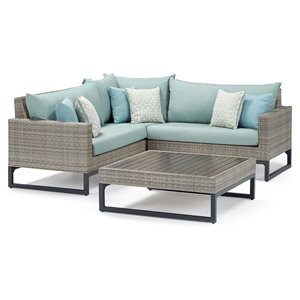 rst brands milo 4-piece aluminum outdoor sectional set in spa blue
