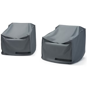 rst brands deco 2-piece polyurethane outdoor club chair furniture cover in gray