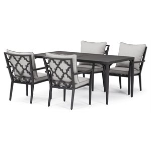 rst brands venetia 5-piece aluminum outdoor dining set in venetia dove gray