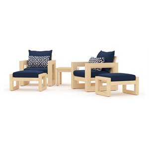 rst brands benson 5-piece wood & fabric club chair/ottoman set