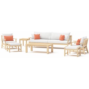 rst brands kooper 8-piece wood and fabric sofa & club chair set in white/coral