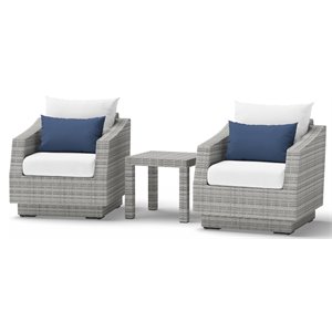 rst brands cannes aluminum wicker & fabric club chairs in bliss ink/white