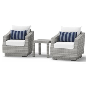 rst brands cannes aluminum wicker & fabric club chairs in centered ink/white