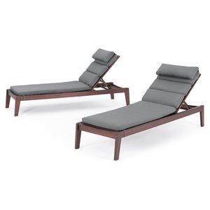 rst brands vaughn wood and fabric chaise lounges with cushions