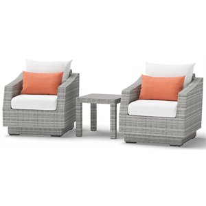 rst brands cannes aluminum wicker & fabric club chairs in cast coral/white