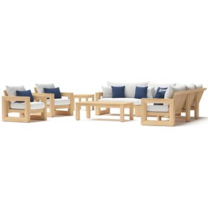 rst brands benson 9-piece wood and fabric seating set in bliss ink/white