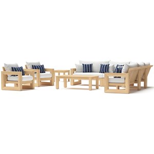 rst brands benson 9-piece wood and fabric seating set in centered ink/white