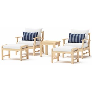 rst brands kooper 5-piece wood & fabric club chair/ottoman set in ink/white