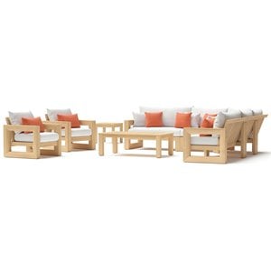 rst brands benson 9-piece wood and fabric seating set in cast coral/white
