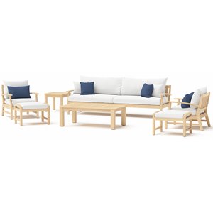 rst brands kooper 8-piece wood and fabric sofa & club chair set in white/ink
