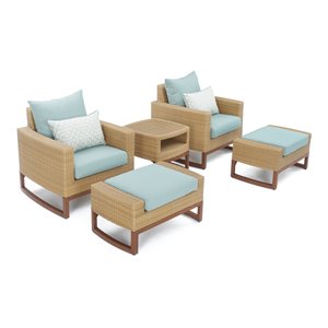 rst brands mili 5-piece wicker club chair and ottoman set