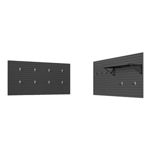rst brands flow wall plastic & steel dynamic wall storage set in black