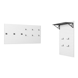 rst brands flow wall plastic & steel dynamic wall storage set in white