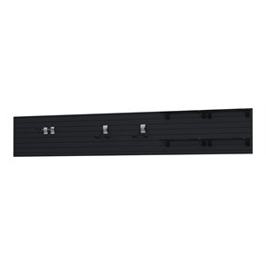 rst brands flow wall 7 pc plastic linear wall shelf storage set in black