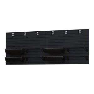 rst brands flow wall 13 pc plastic & steel basic storage set in black